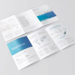 A4 Tri Fold Brochure Mockup in 4 Showcases