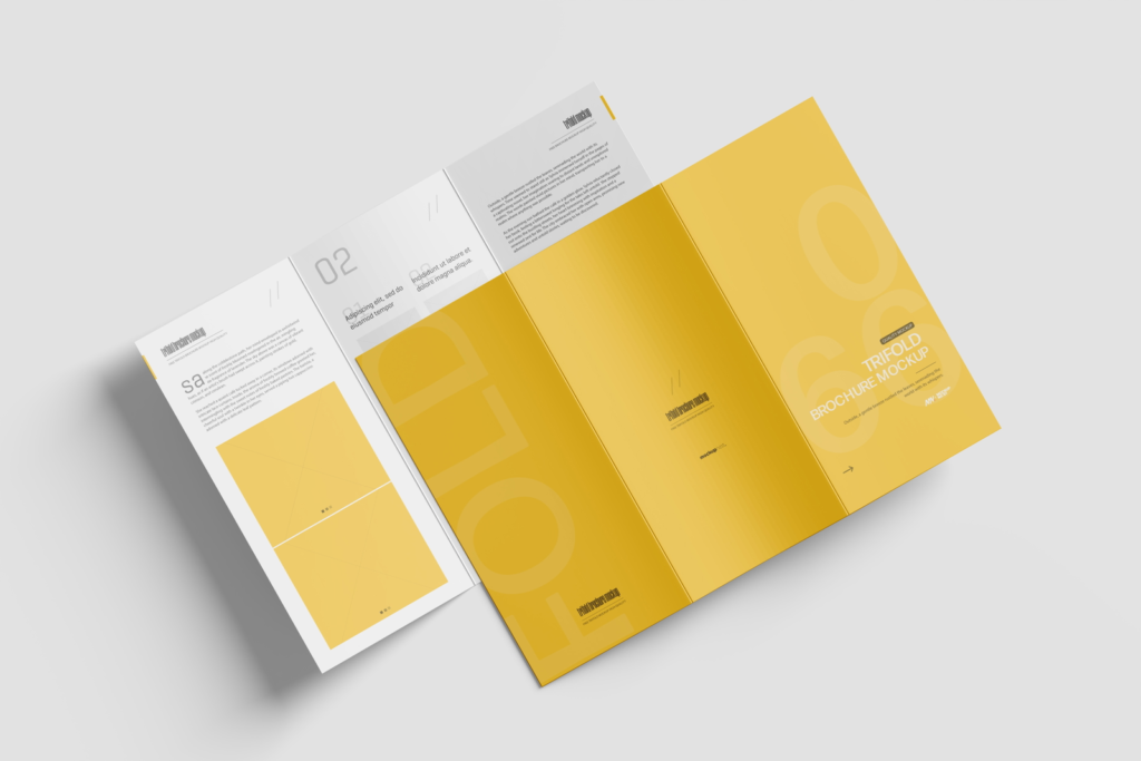 A4 Trifold Brochure Mockup Front and Back