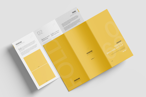 A4 Trifold Brochure Mockup Front and Back