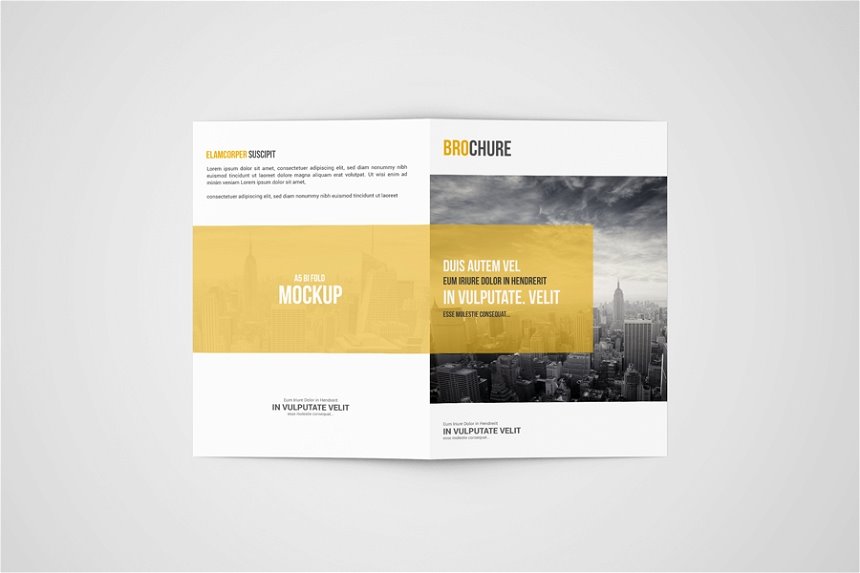 A5 Bifold Brochure Mockup in 4 Views