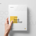 A5 Book Cover Mockup in Hand