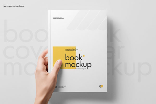 A5 Book Cover Mockup in Hand