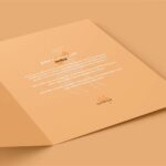 A5 Folded Wedding Invitation Card Mockup in 4 Shots