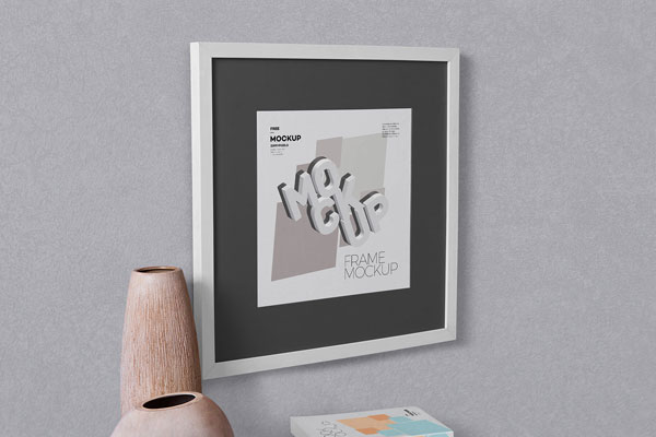 Absolutely Gorgeous Square Frame and Hardcover Book Mockup