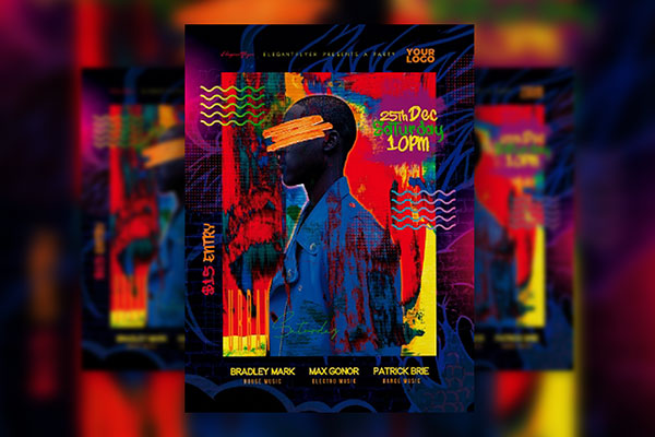 Abstract and Colorful Urban Saturday Club Flyer Template
