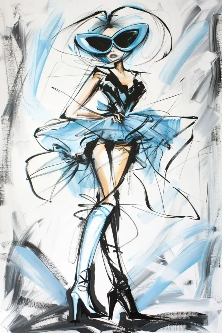Abstract Anime Fashion Model ai prompt preview