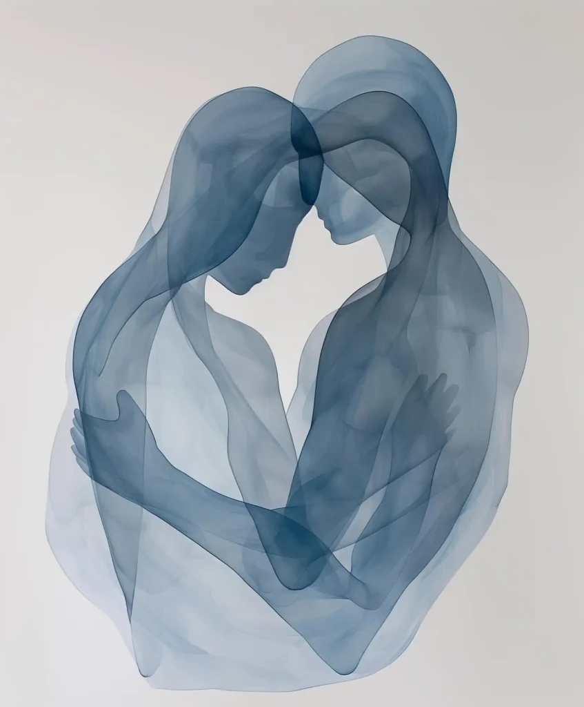 Abstract Embrace in Blue