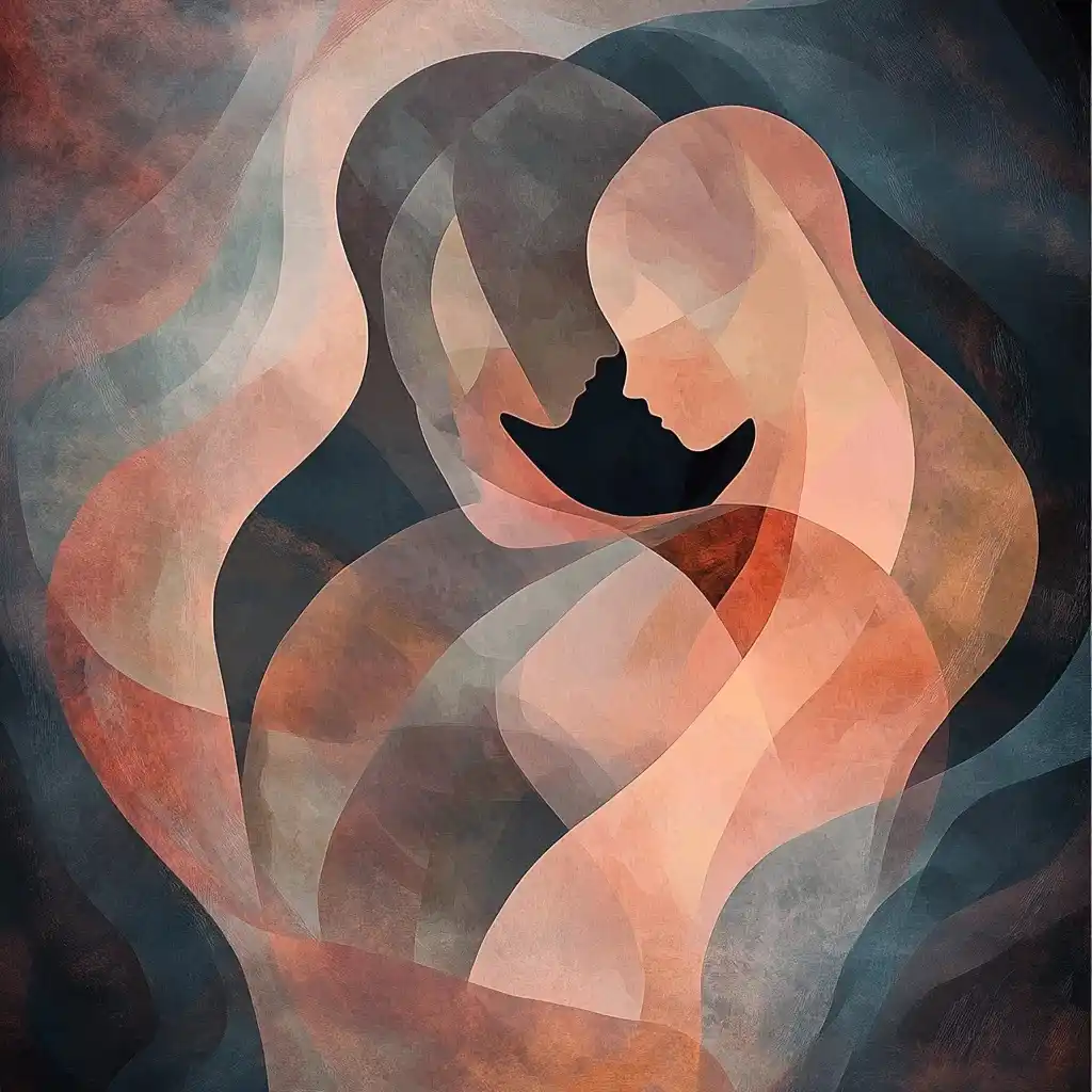 Abstract Embrace in Sunset