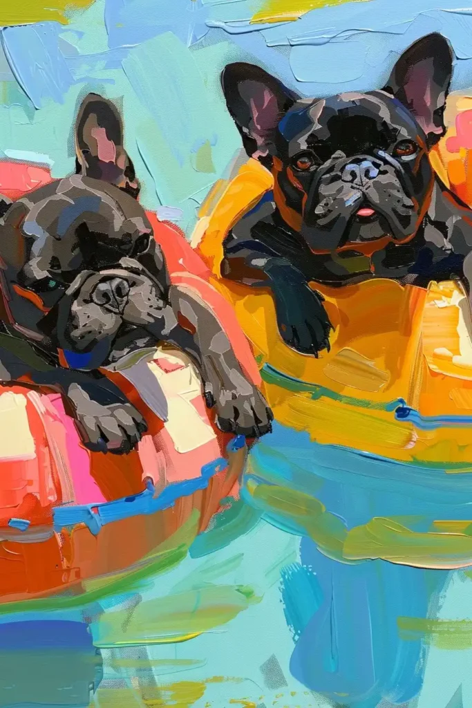 Abstract French Bulldogs Rafts