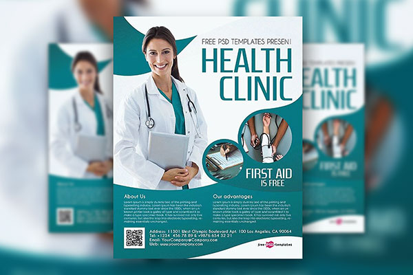 Abstract Health Clinic Flyer and Facebook Cover Template