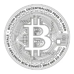Abstract Linear Bitcoin Coin Logo