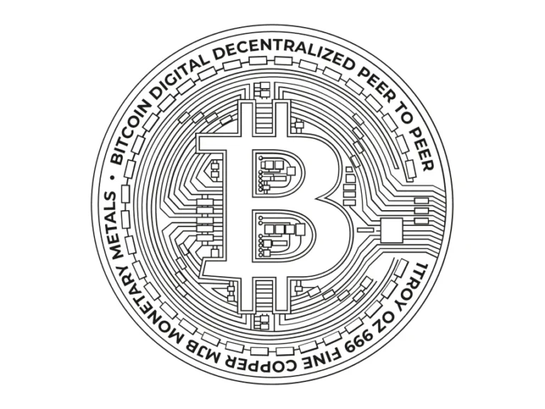 Abstract Linear Bitcoin Coin Logo