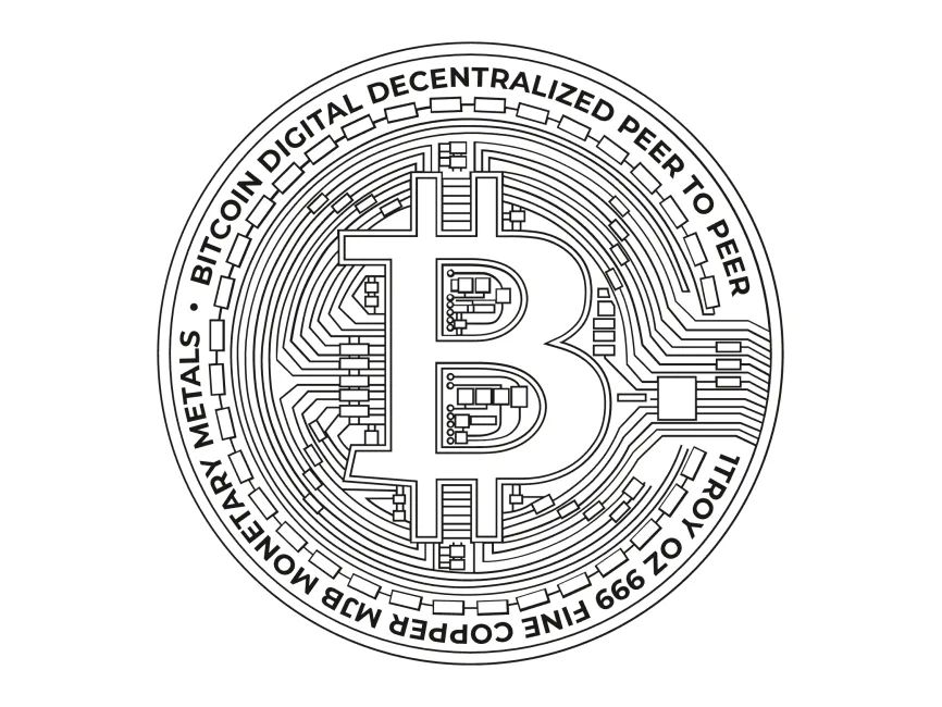 Abstract Linear Bitcoin Coin Logo
