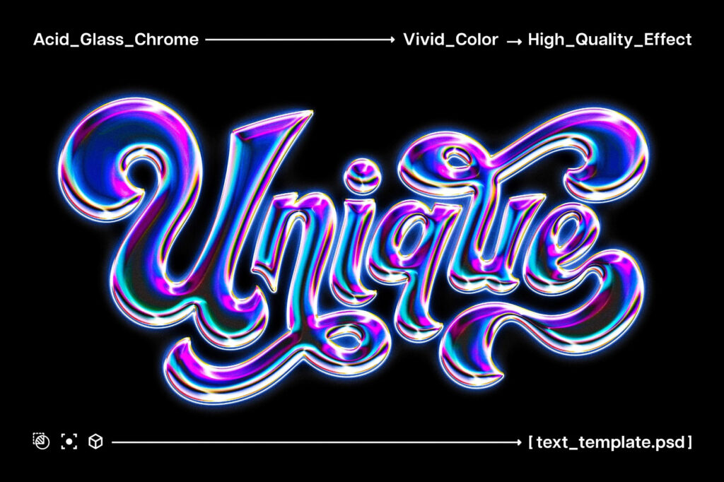 Acid Glass Chrome Text Effect / Logo Mockup