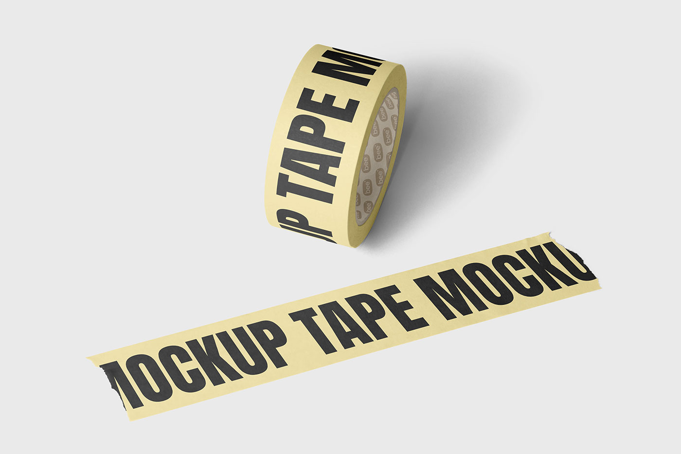 Free Adhesive Tape Scene Mockup PSD Template