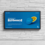 Advertisement Billboard Hanging on Wall Mockup