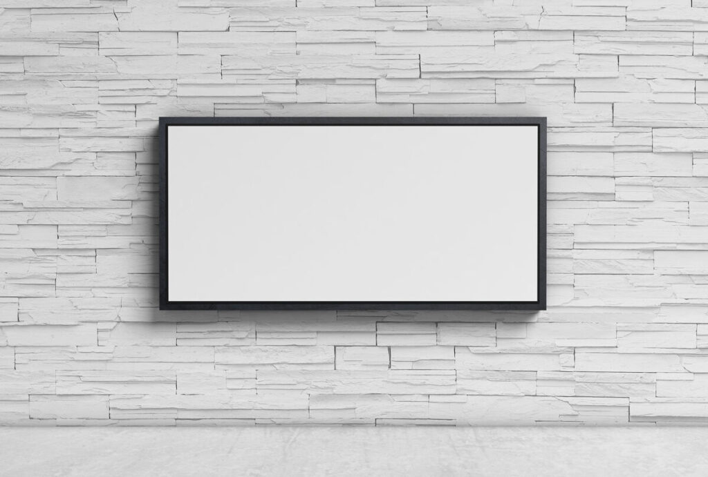 Advertisement Billboard Hanging on Wall Mockup