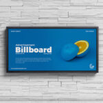 Advertisement Billboard Hanging on Wall Mockup