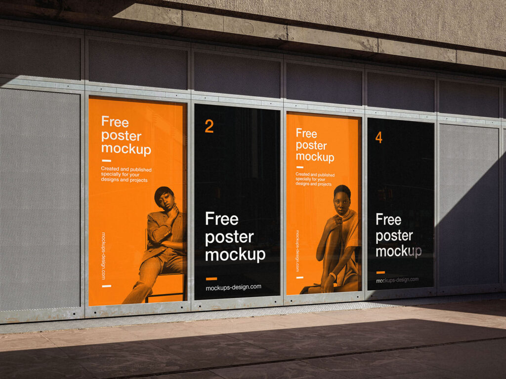 Advertisement Wall Mockup in 3 Sights