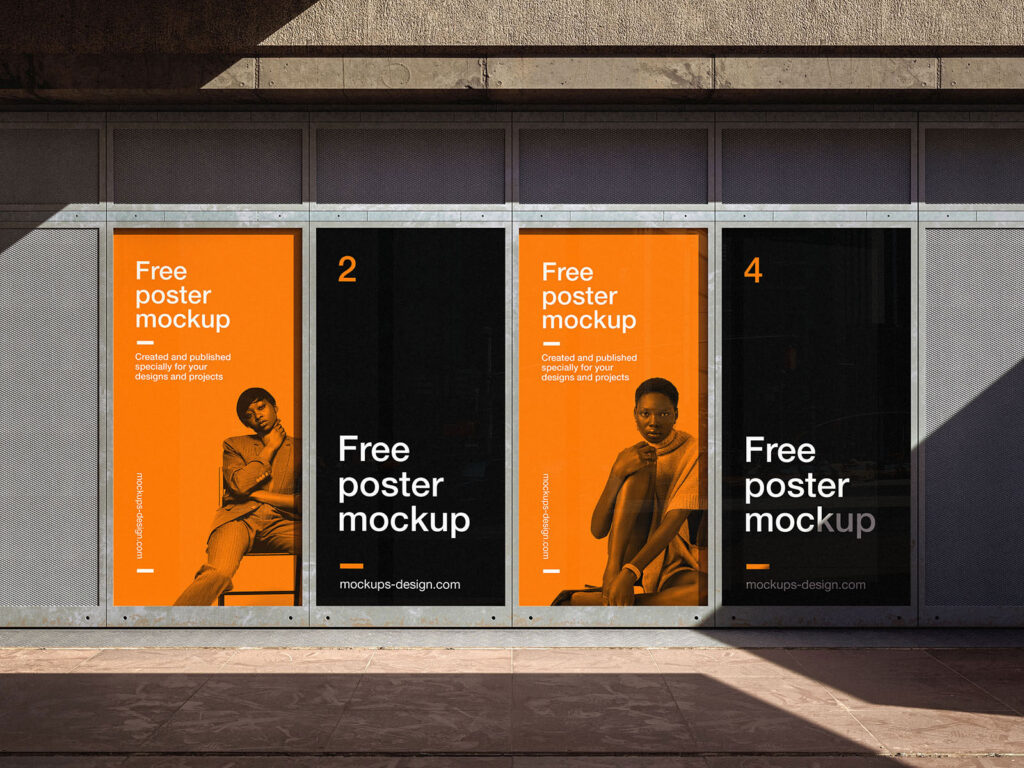 Advertisement Wall Mockup in 3 Sights