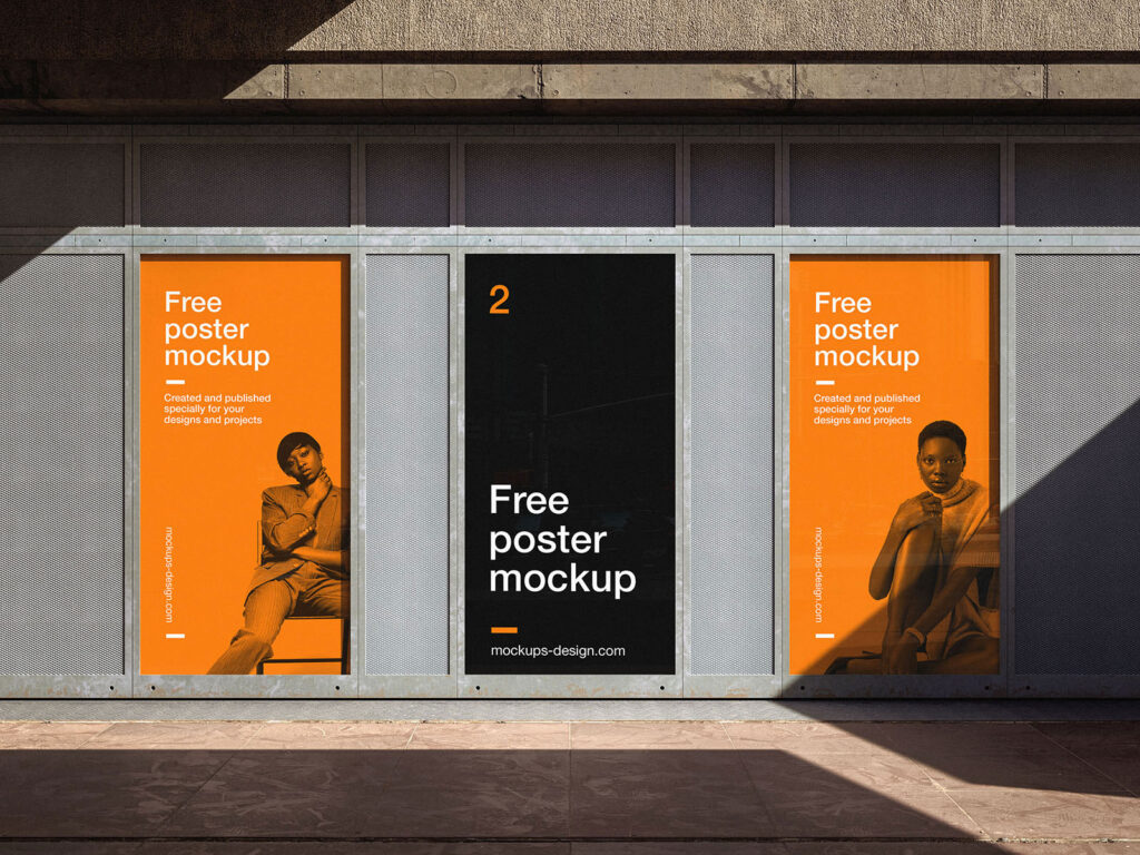 Advertisement Wall Mockup in 3 Sights