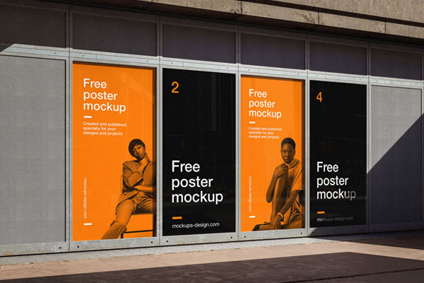 Advertisement Wall Mockup in 3 Sights