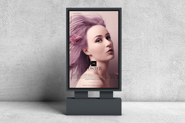 Advertising Billboard Poster Mockup In Black