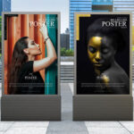 Advertising Mockup Standing in City Park