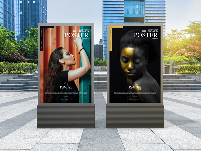 Advertising Mockup Standing in City Park