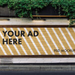 Advertising Outdoor Roadside Billboard on Brick Wall Mockup