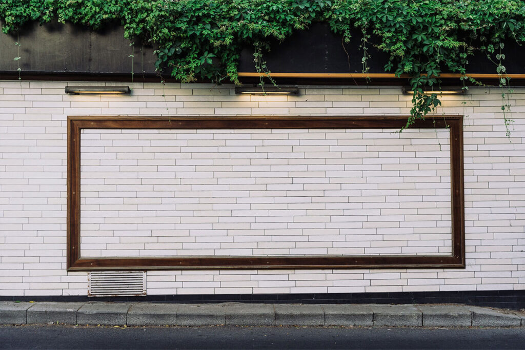 Advertising Outdoor Roadside Billboard on Brick Wall Mockup