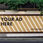 Advertising Outdoor Roadside Billboard on Brick Wall Mockup