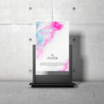 Front View of Stand Poster Mockup