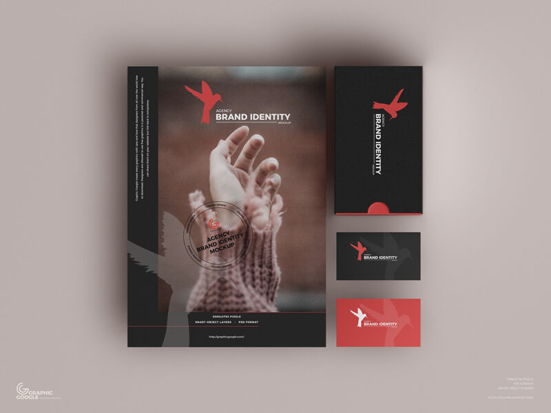 Agency Brand Identity Mockup Including Poster and Three Business Cards