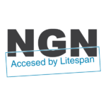 Alcatel NGN. Accessed By Litespan logo