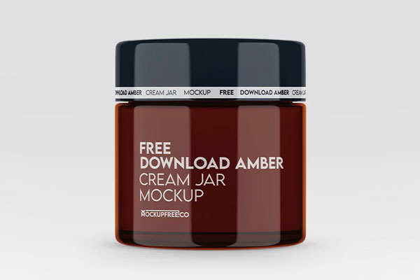 Amber Cream Jar Mockup