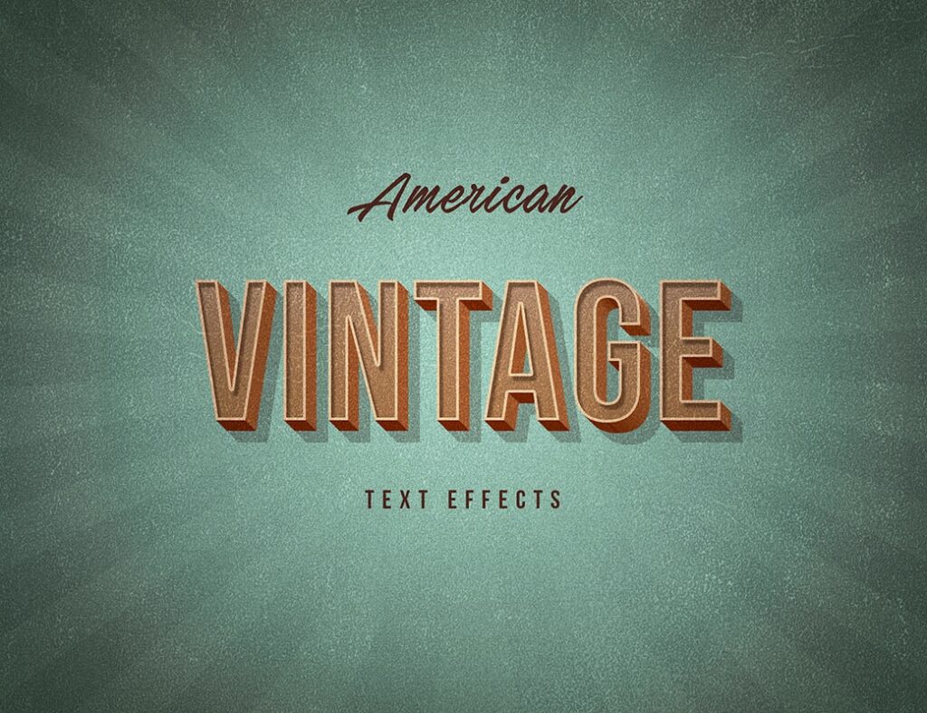 American Vintage Text Effects