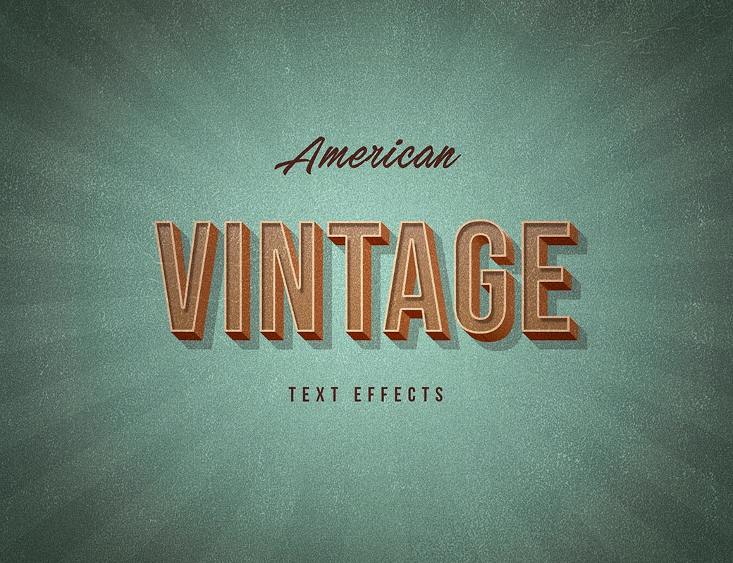 American Vintage Text Effects FREE PSD