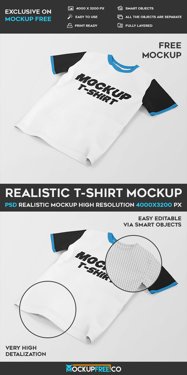 Angle View T-shirt Mockup FREE PSD