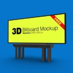 Angled View Outdoor Advertising Billboard Mockup