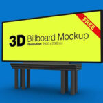 Angled View Outdoor Advertising Billboard Mockup