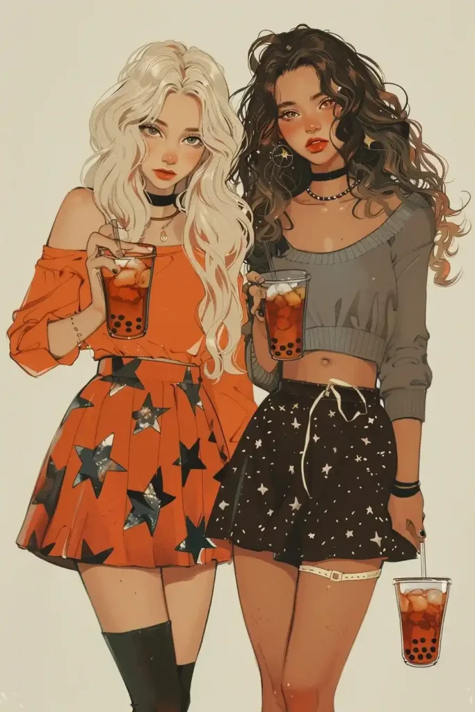 Anime Boba Tea Duo