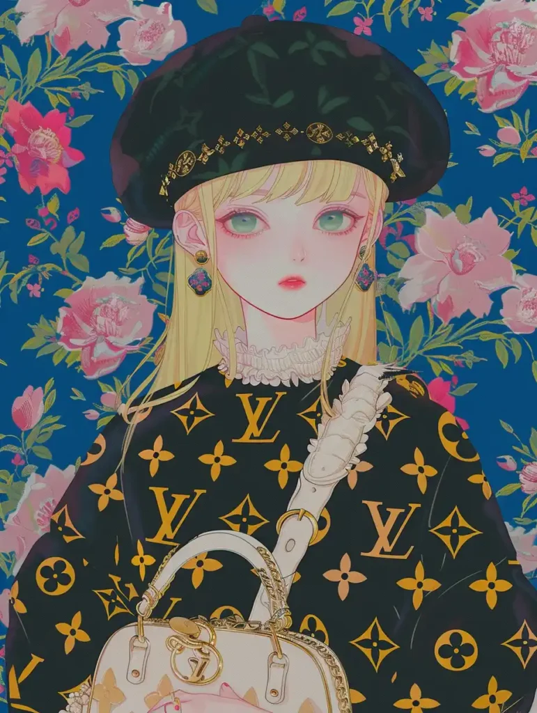 Anime Girl in LV Beret