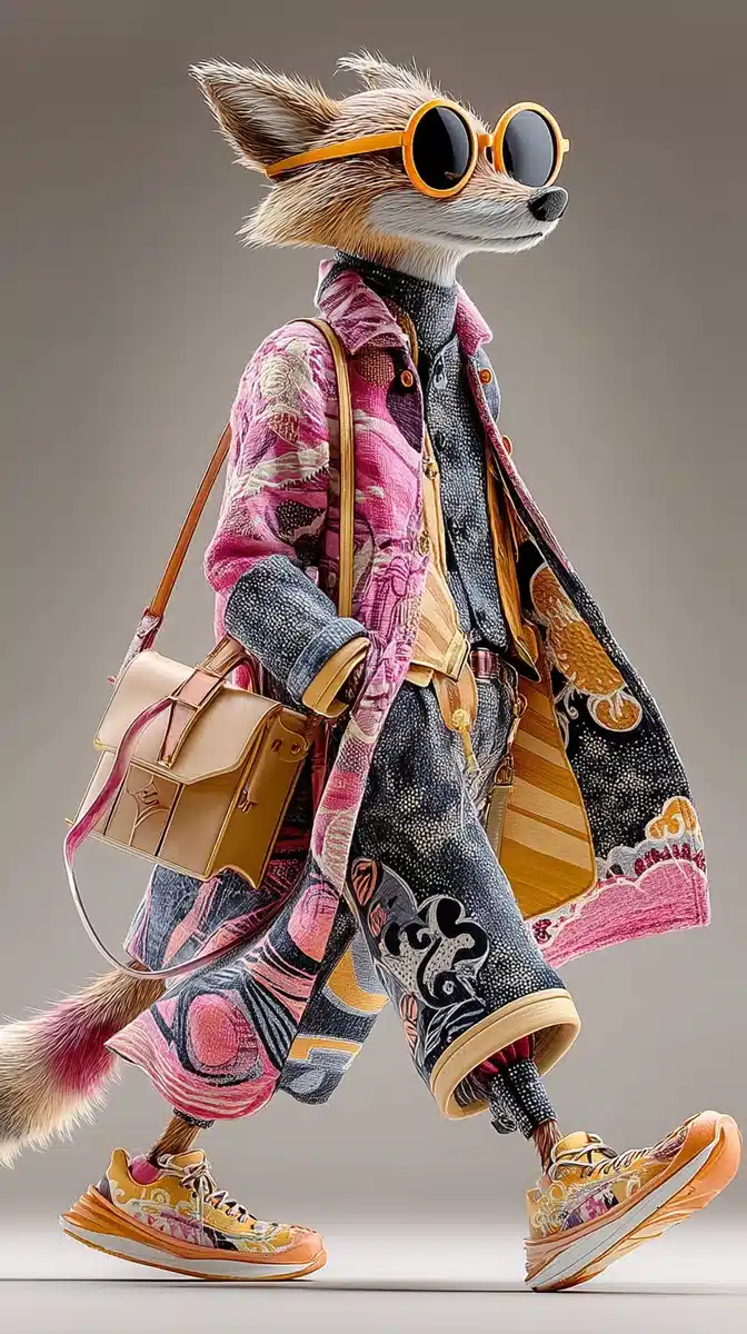 Anthropomorphic Fox on Runway