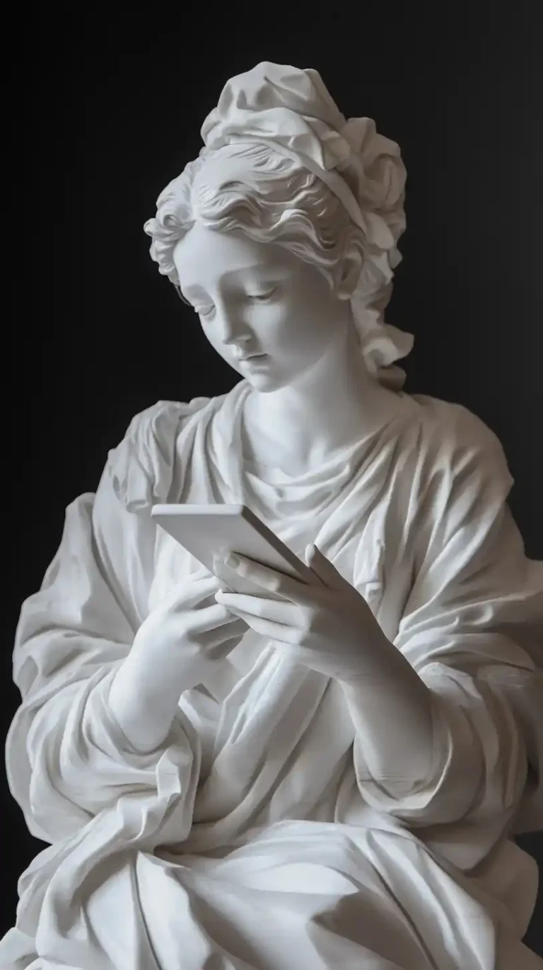 Antique Woman with Phone