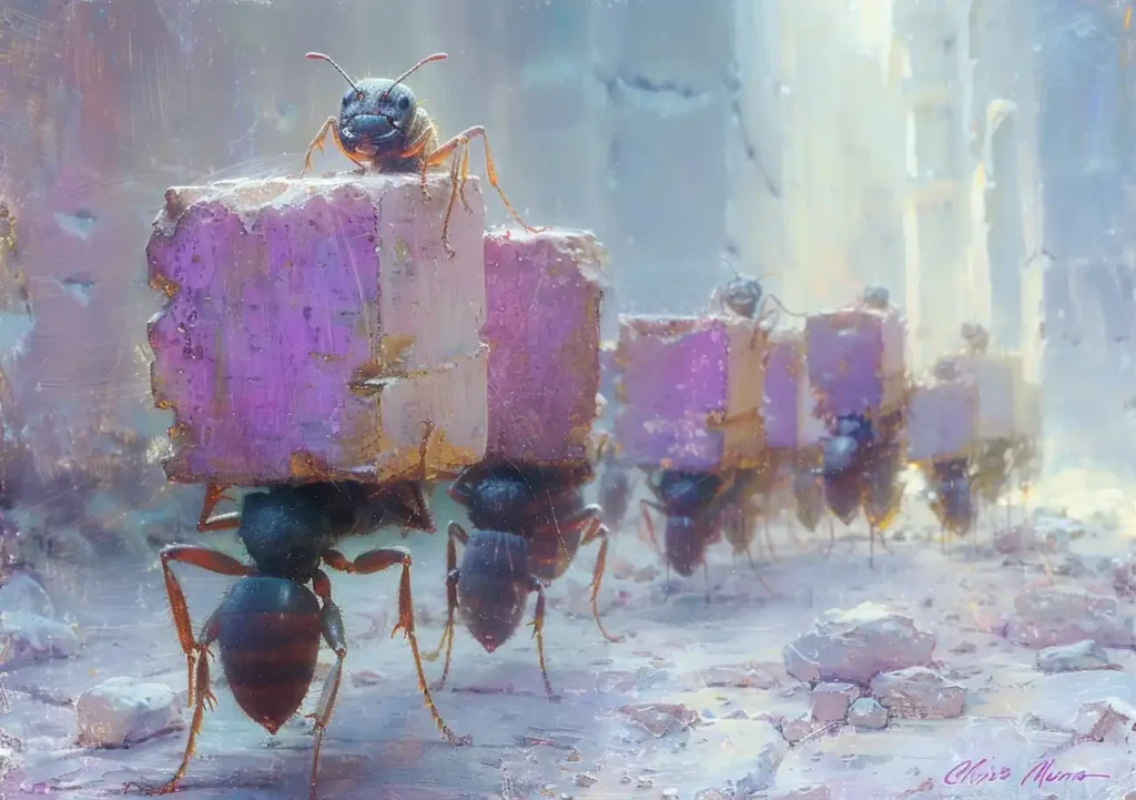 Ants Building Pyramids