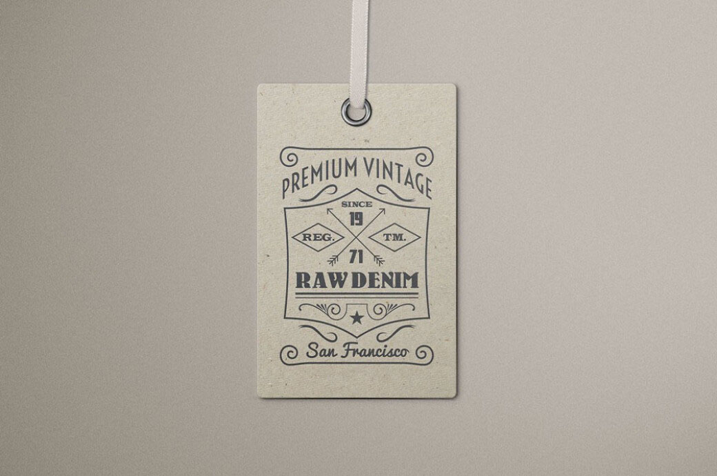 Free Apparel Tag Logo Mockup PSD Template