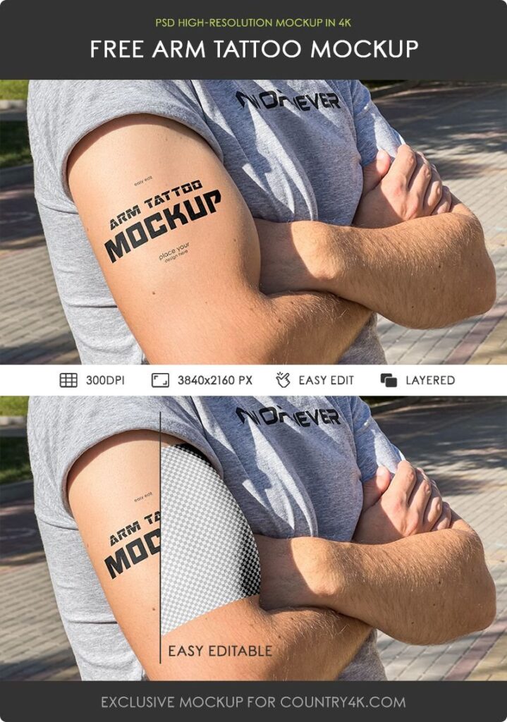 Arm Tattoo Mockup in Facing Vision
