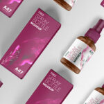 Arranged Rows of Spray Bottles With Boxes Mockup