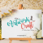 Horizontal Artwork on Wooden Stand Mockup